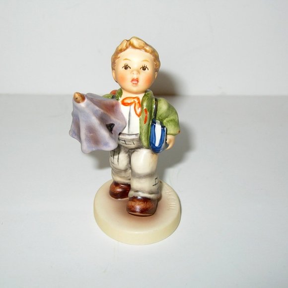M I Hummel Goebel Figurine "IS IT RAINING?" #420 4/0 TMK8 Germany 3.5" Tall NICE - Picture 1 of 6